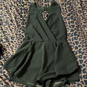 Purple Snow Dark Green Mini Dress